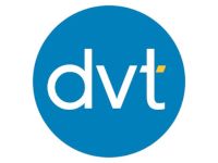 The logo for DVT
