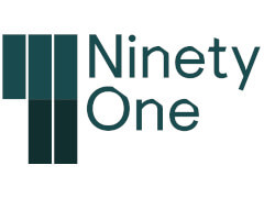 The logo for Ninety One